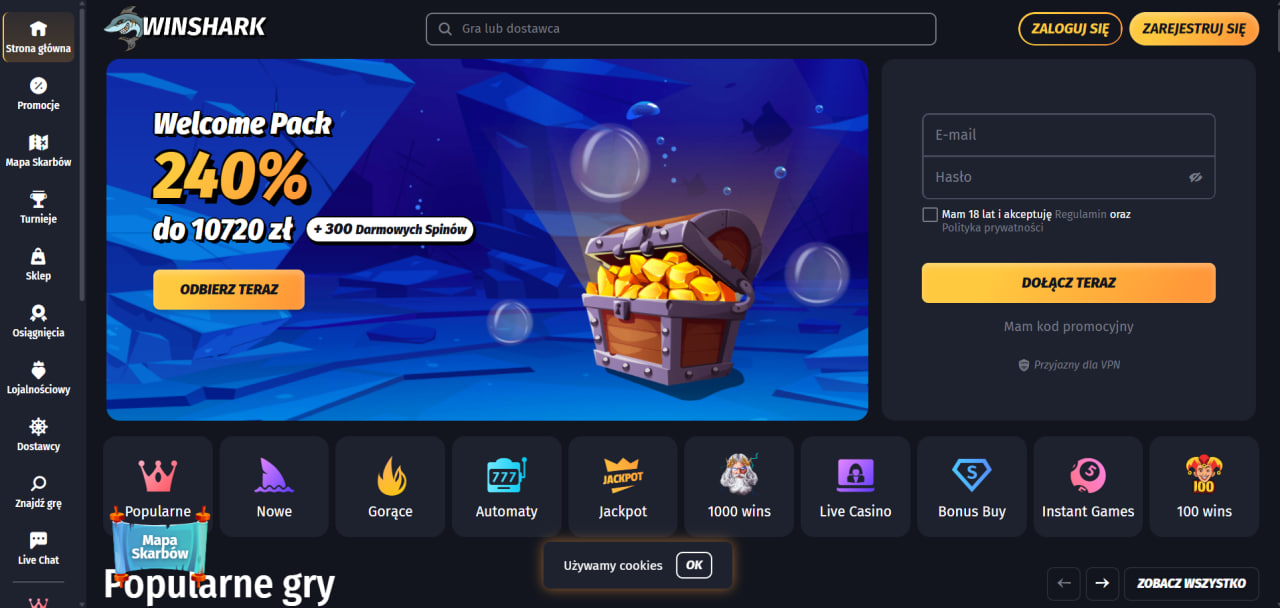 WinShark Casino tabela oceny